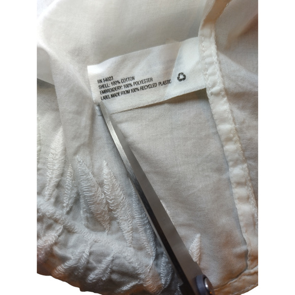 Gap Womens Boho Embroidered Poncho Top V-Neck Oversized Pullover White Medium - Picture 10 of 11